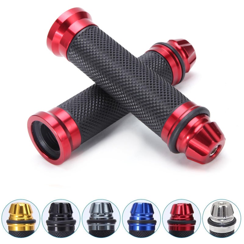 Rich Choices Custom Motorcycle Sport Bike CNC Aluminum 7/8" 22mm Handlebar Rubber Gel Hand Grips for Chopper Cruiser Bike - Image 3